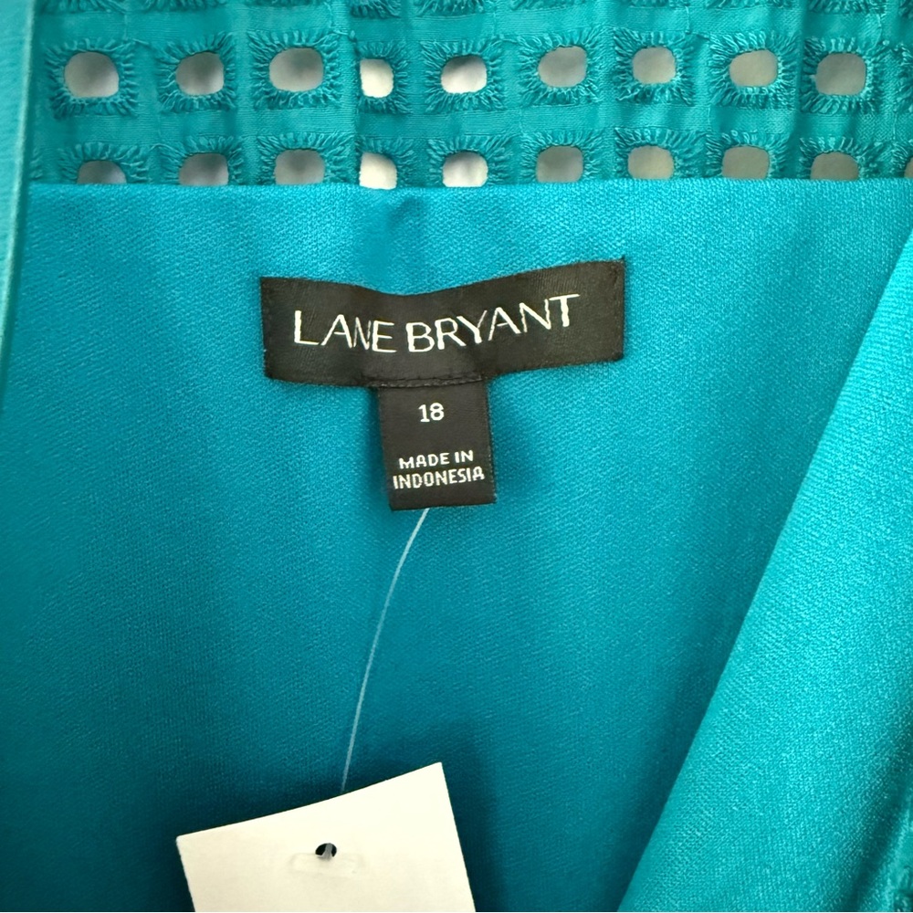 NWT Lane Bryant Teal Eyelet Dress - Picture 6 of 8